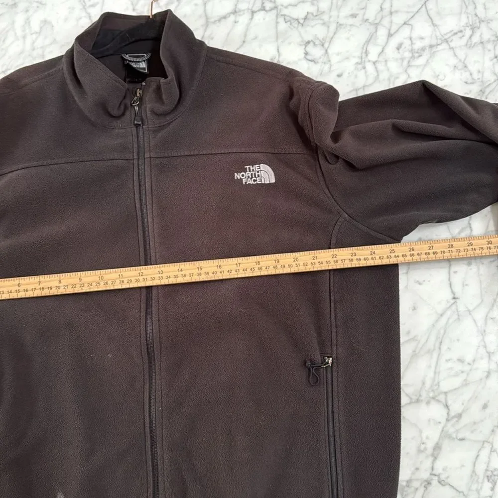 North Face Jacket Mens Fleece Full Zip Black Windwall - XL